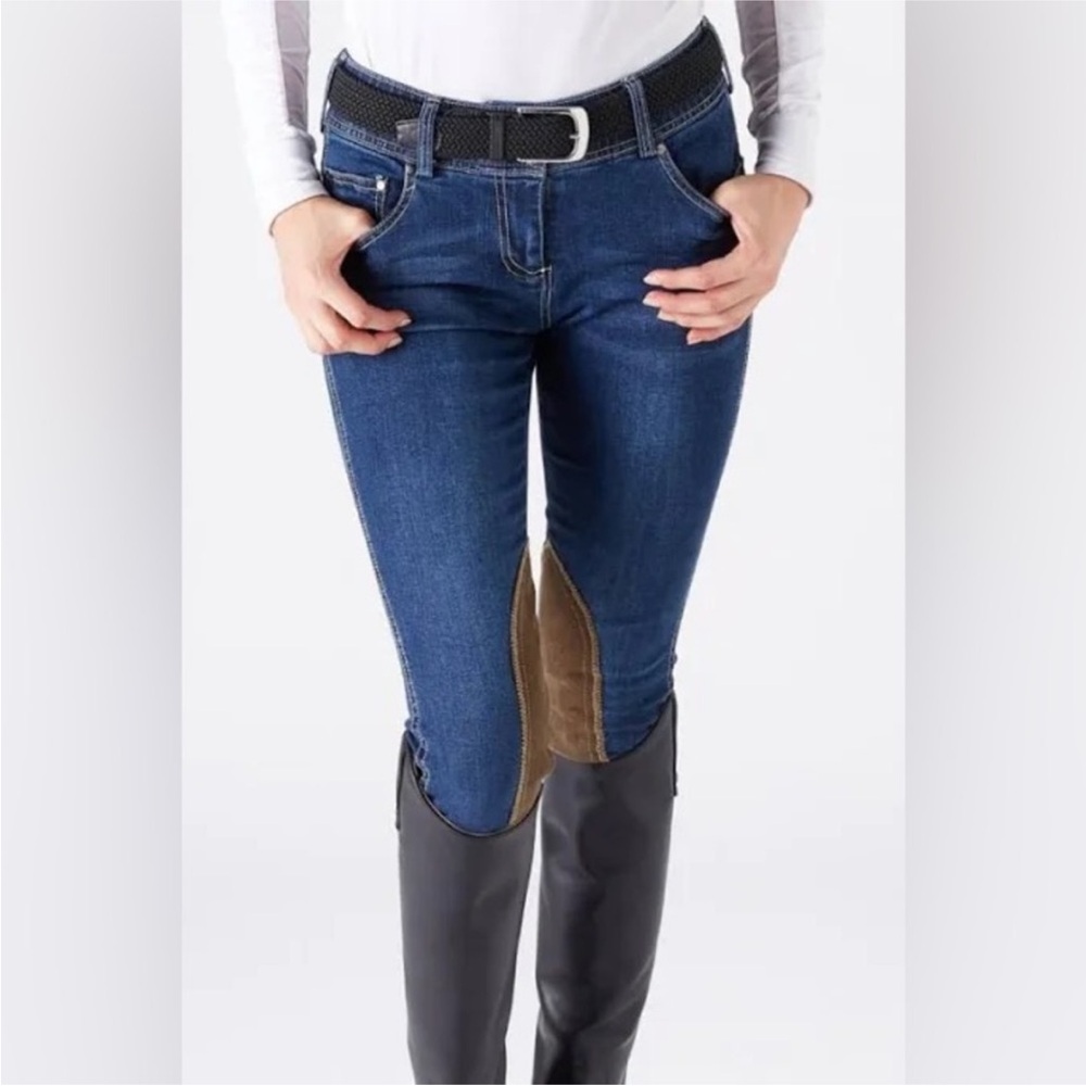 EUC Women's Goode Rider denim equestrian breeches size 26 Long
